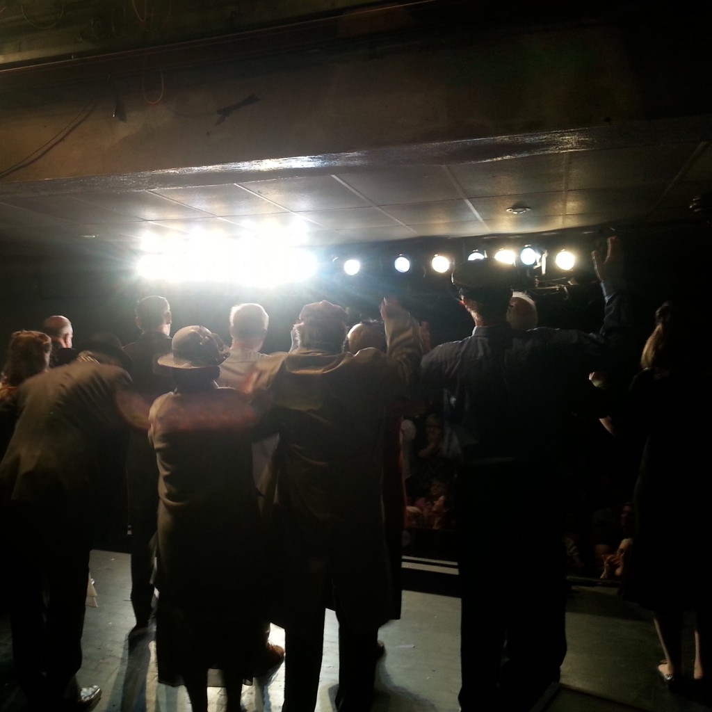Backstage shot of the curtain call for It's a Wonderful Life